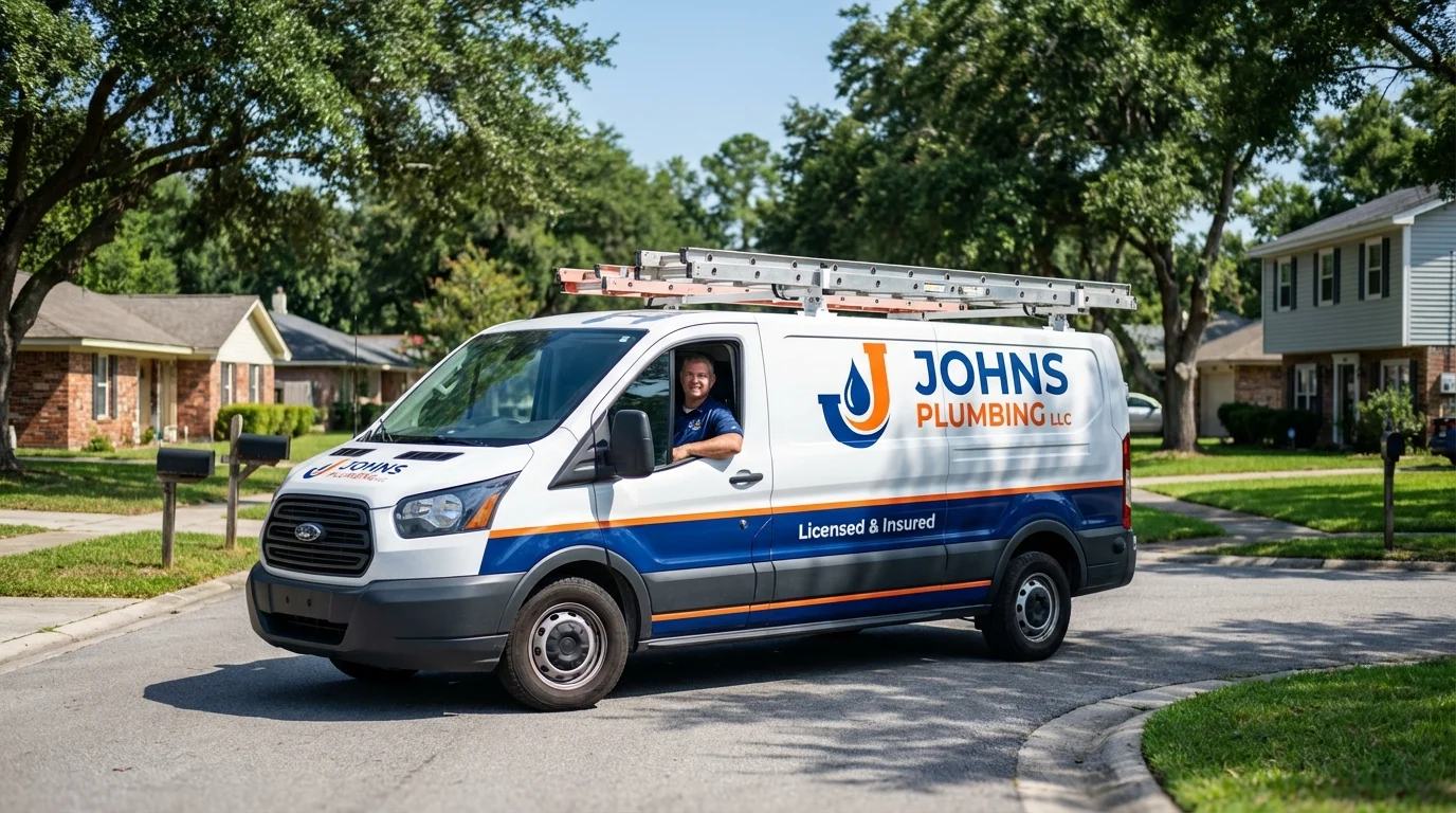 Johns Plumbing LLC service van in Black Lick, PA